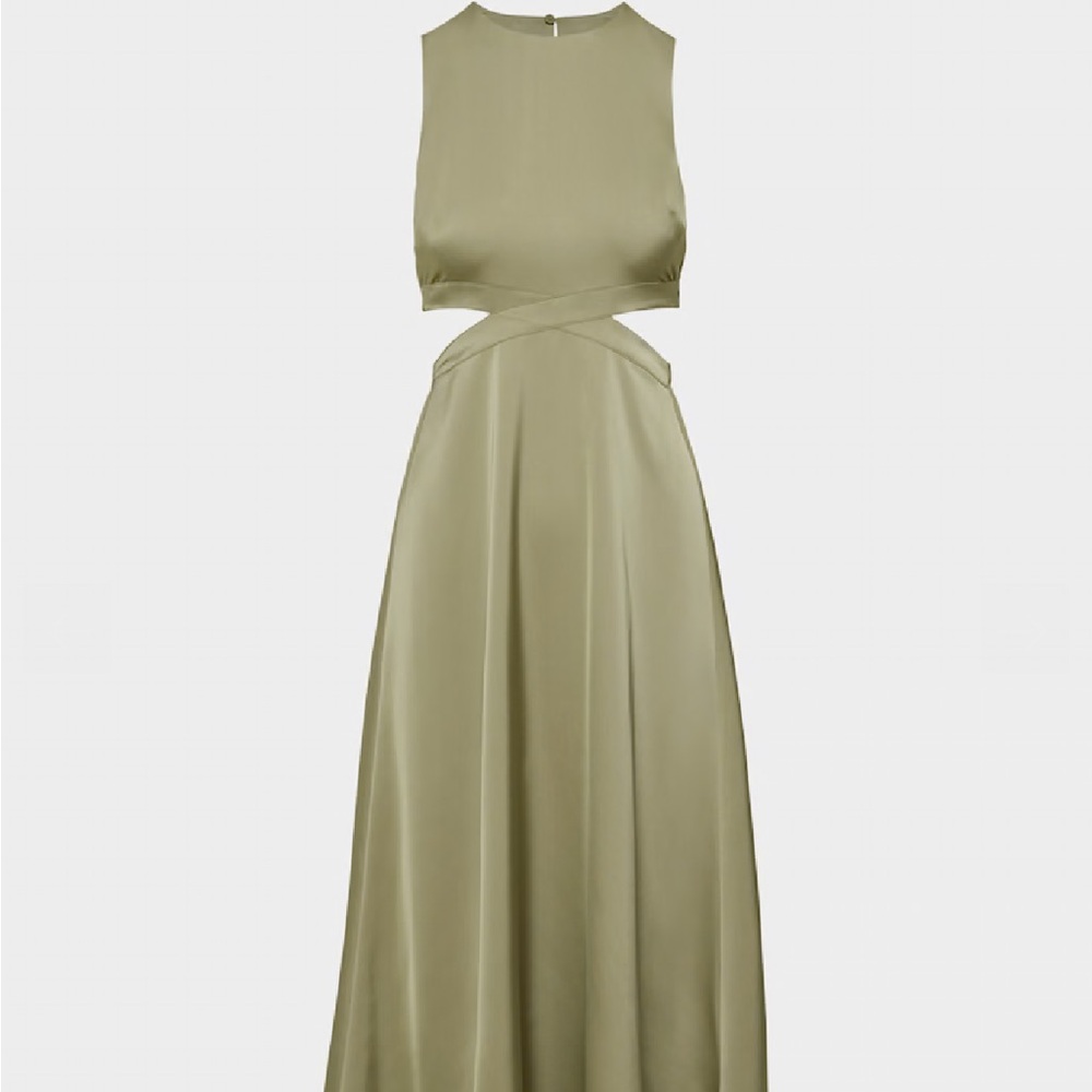 Babaton Sage Green Cella Satin Dress